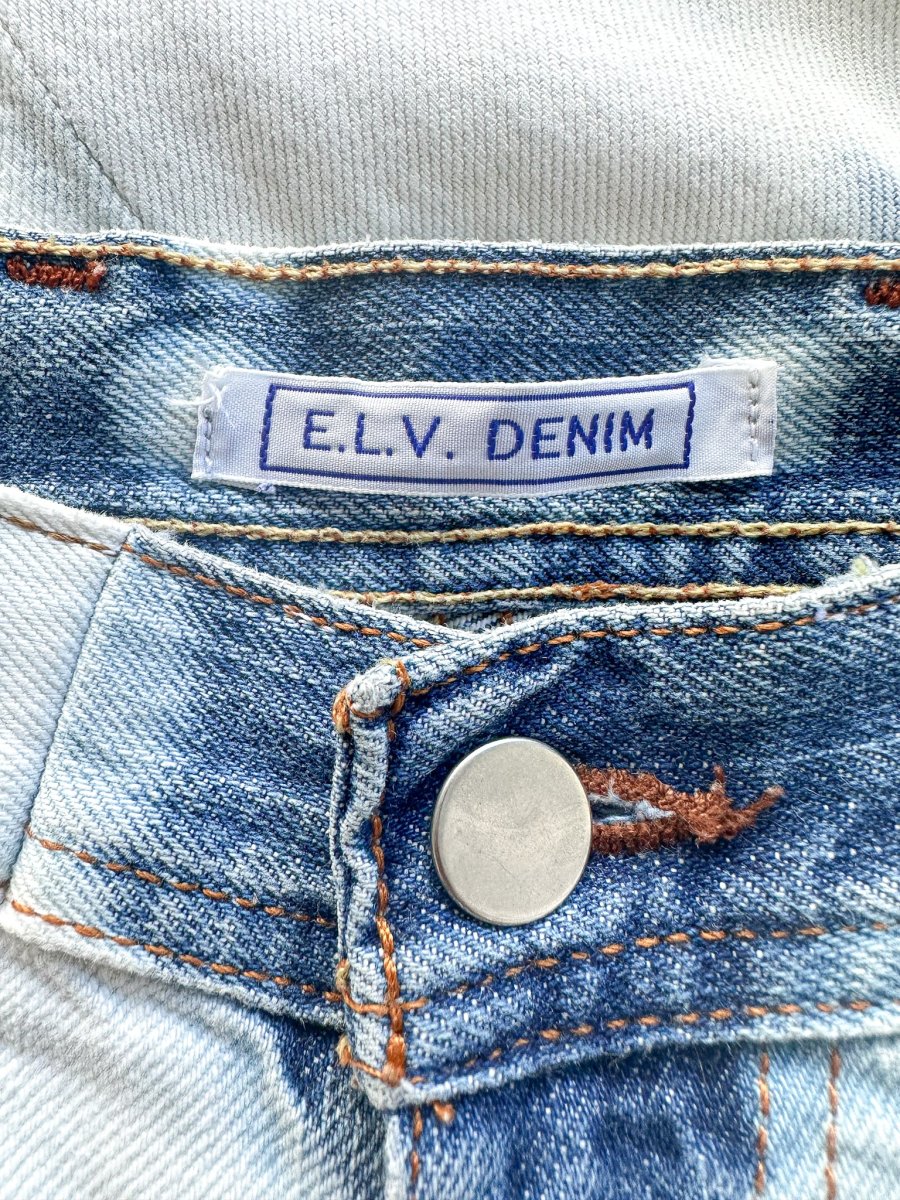 E.L.V. Denim Bleached Effect Straight Leg Jeans - Imagen 7