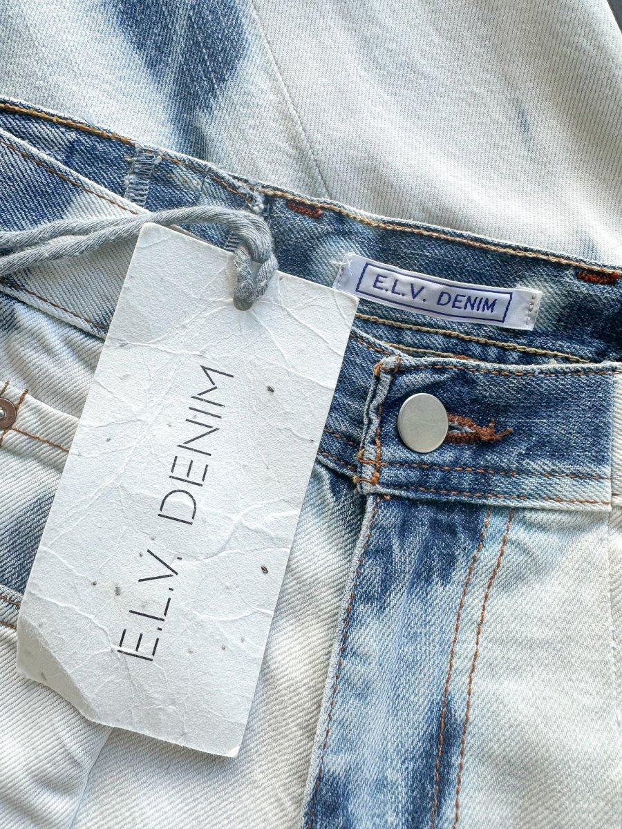 E.L.V. Denim Bleached Effect Straight Leg Jeans - Imagen 5