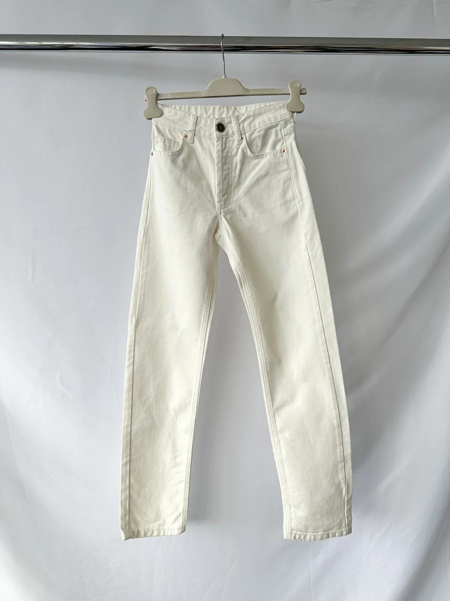 Raey Cream Ivory Organic-Cotton Straight Leg Jeans - Imagen 3