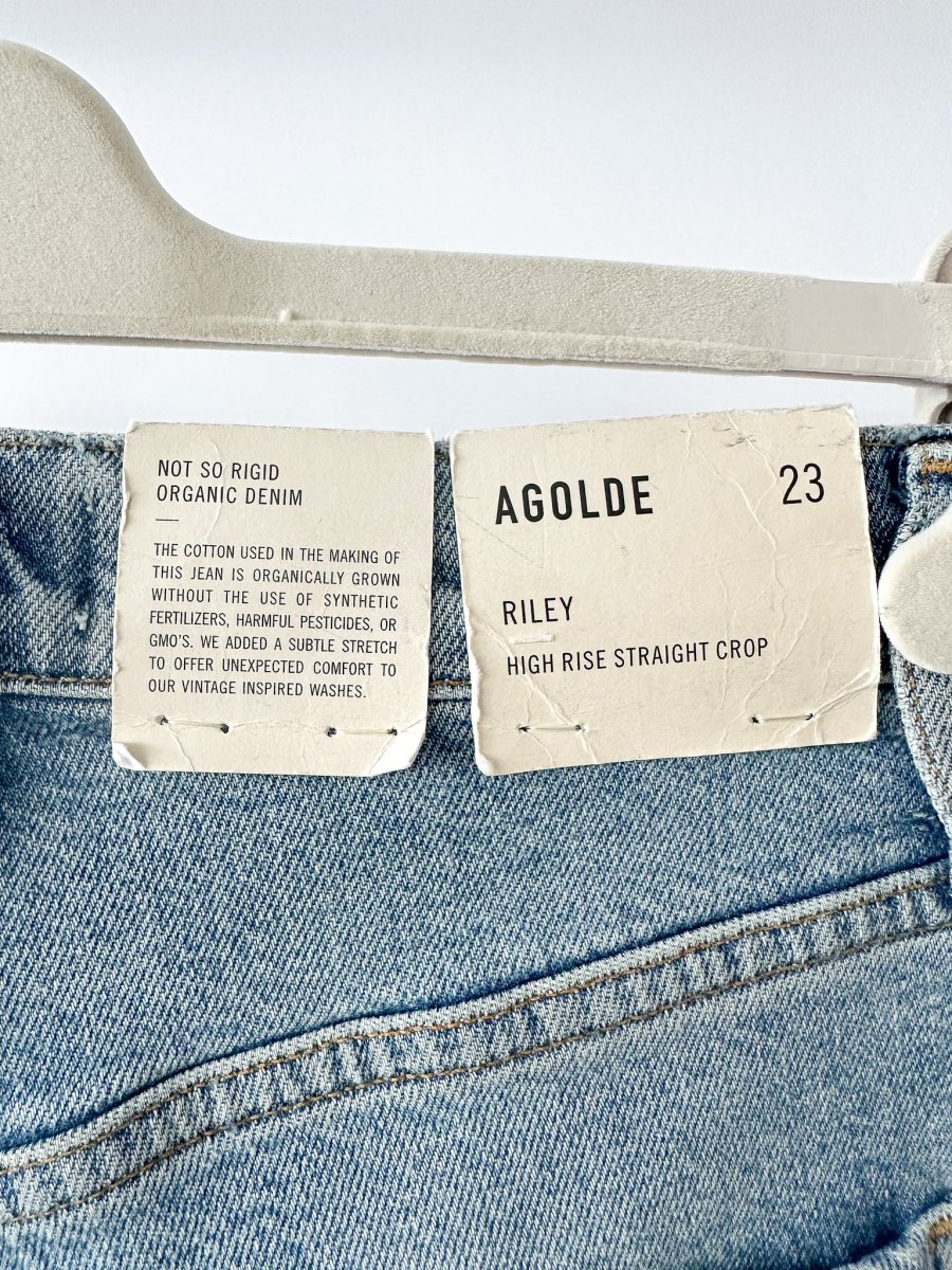 Agolde Riley High Rise Straight Crop Jeans - Imagen 9