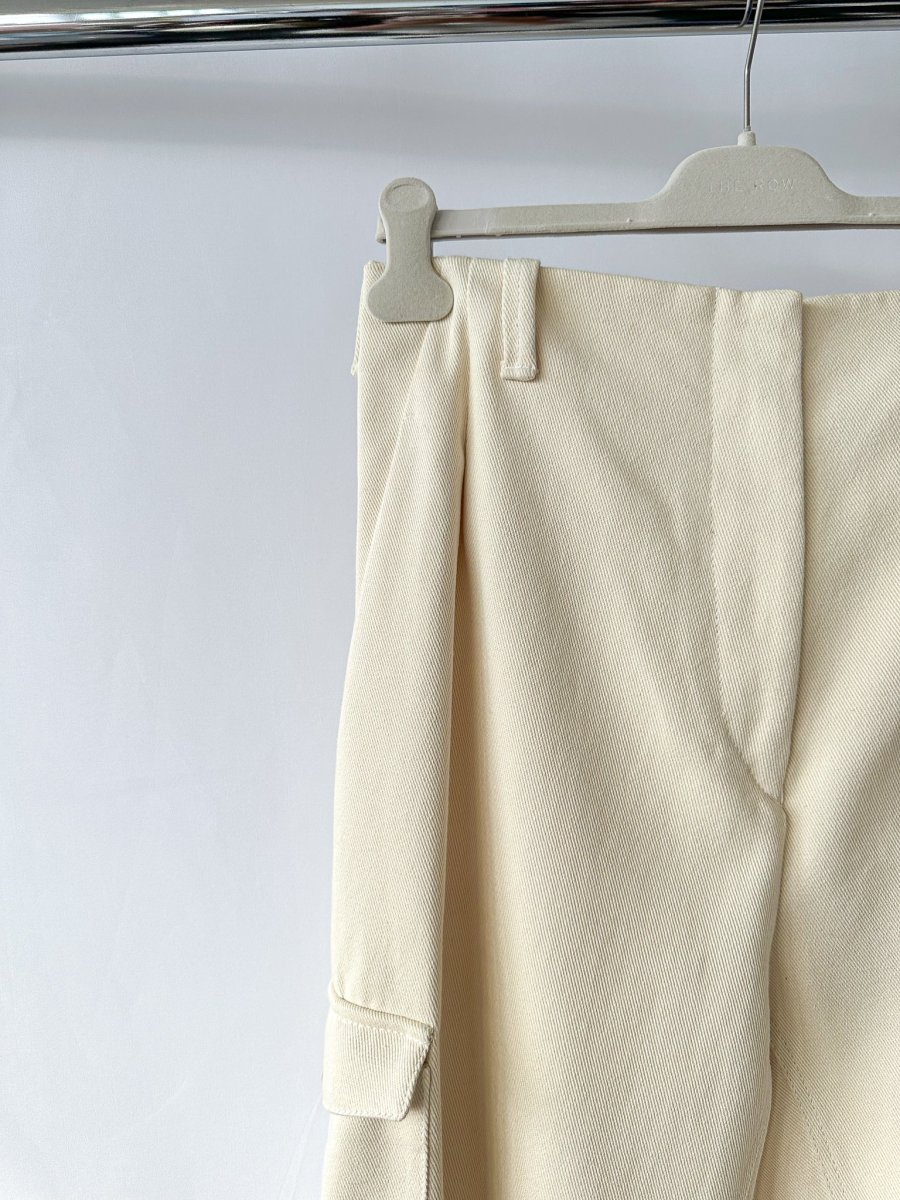 Pringle Of Scotland Cream Pocket Detail Woven Wide Leg Trousers - Imagen 3