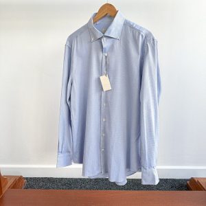 Cifonelli Blue Small Dotted Formal Shirt