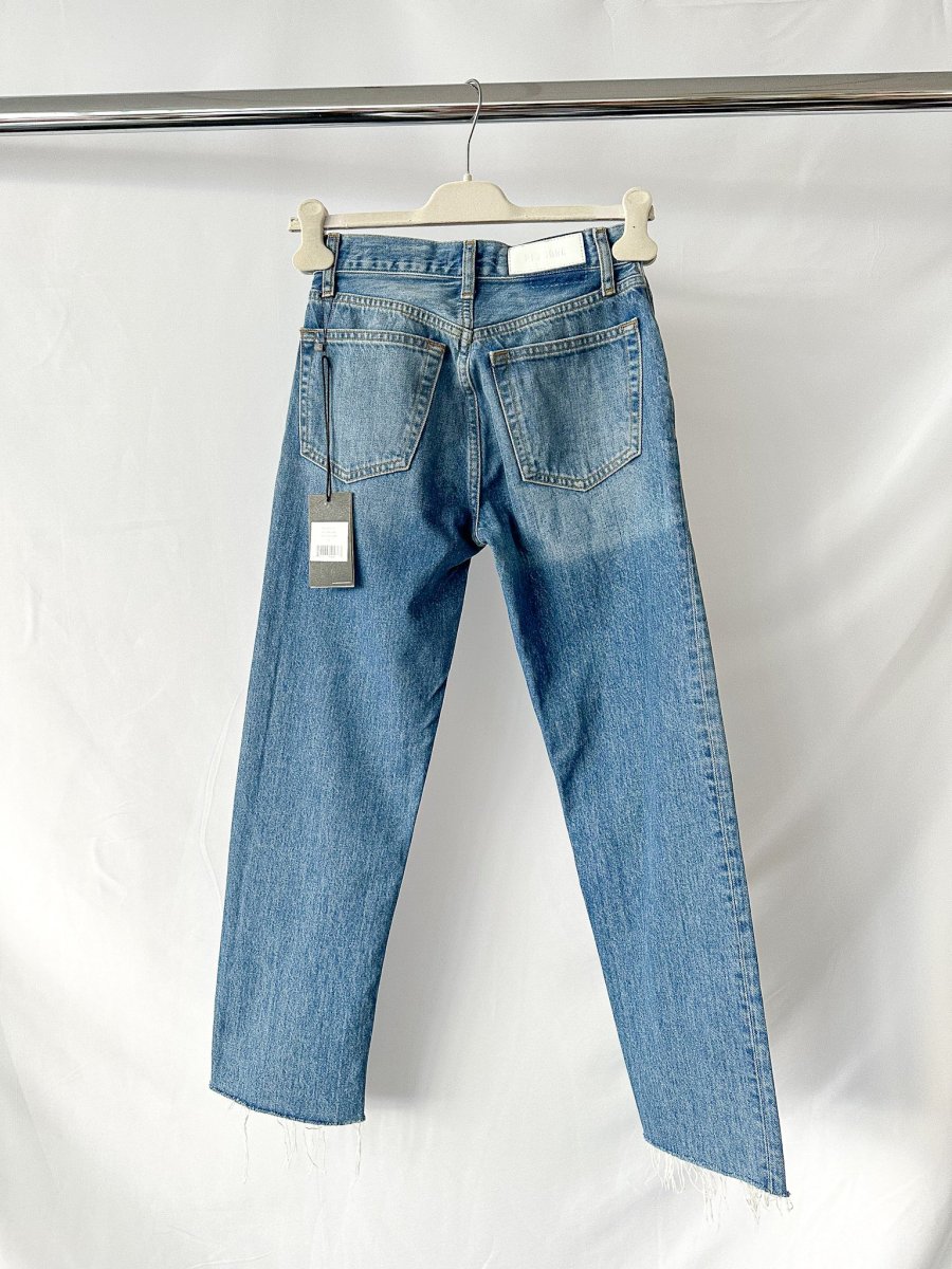 Re/Done Blue Denim '70s Stove Pipe Straight Jeans - Imagen 4
