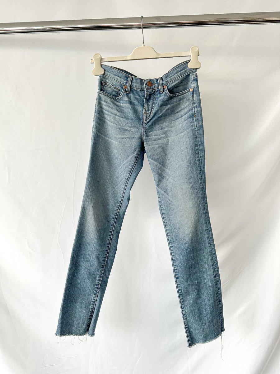 J Brand Denim Raw Hem Straight Leg Jeans