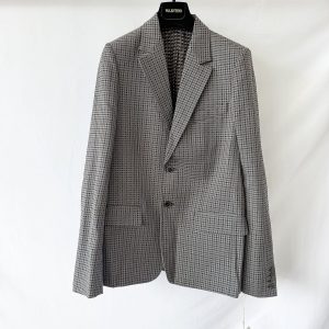 Valentino Grey Check Wool Blazer Jacket