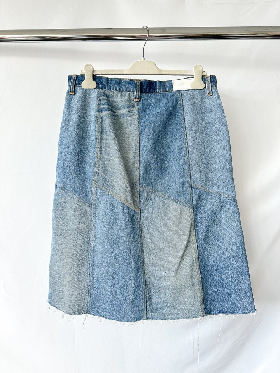 Re/Done Patchwork Denim Midi Skirt - Imagen 5