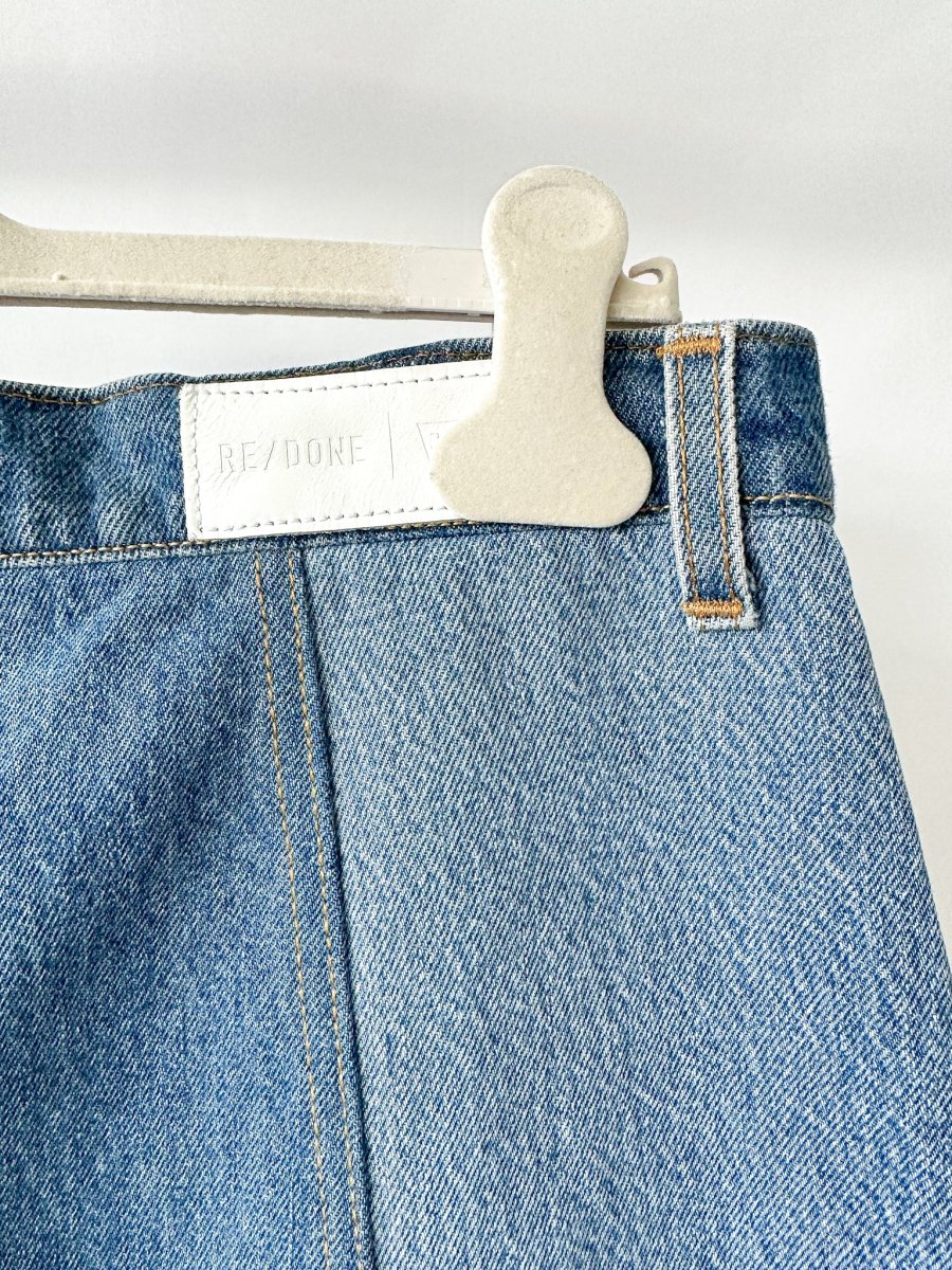 Re/Done Patchwork Denim Midi Skirt - Imagen 6