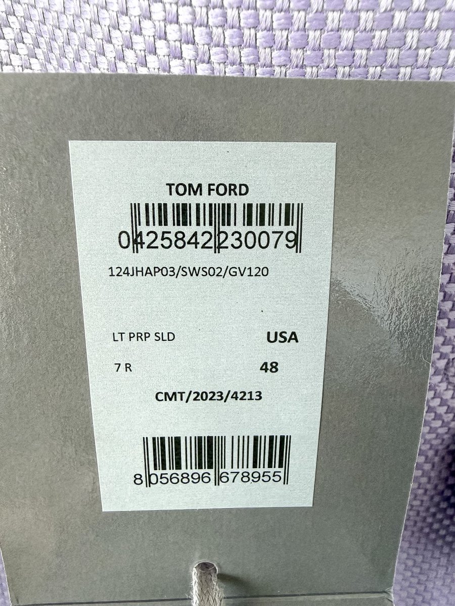 Tom Ford Atticus Grand Basket Weave Silk & Virgin Wool Blazer Light Purple - Imagen 7