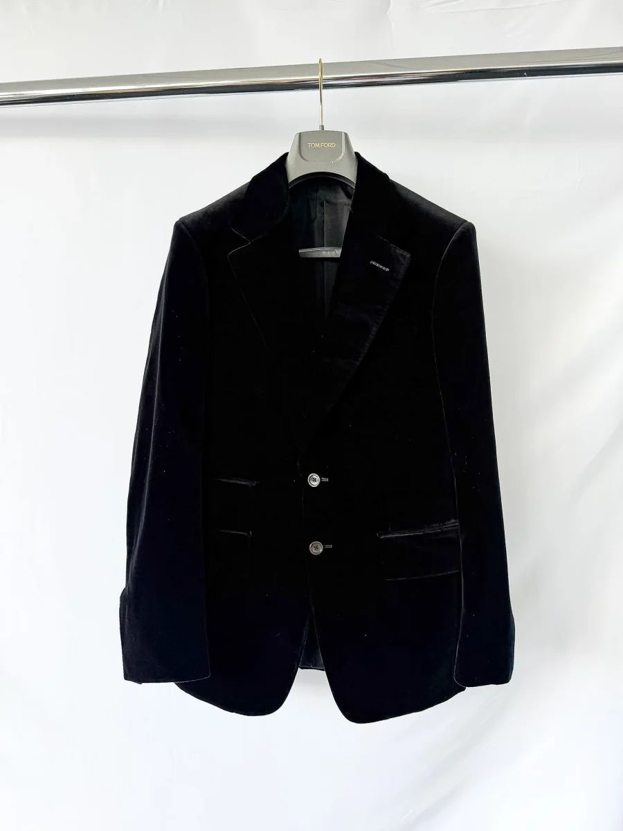 Tom Ford Shelton Black Cotton Velvet Two-Piece Suit - Imagen 4