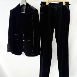 Tom Ford Shelton Black Cotton Velvet Two-Piece Suit
