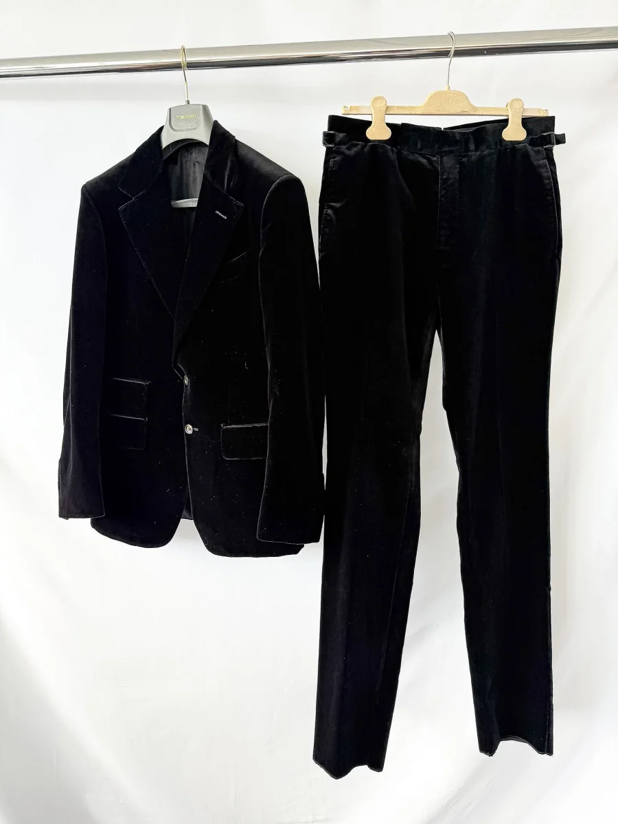 Tom Ford Shelton Black Cotton Velvet Two-Piece Suit - Imagen 2
