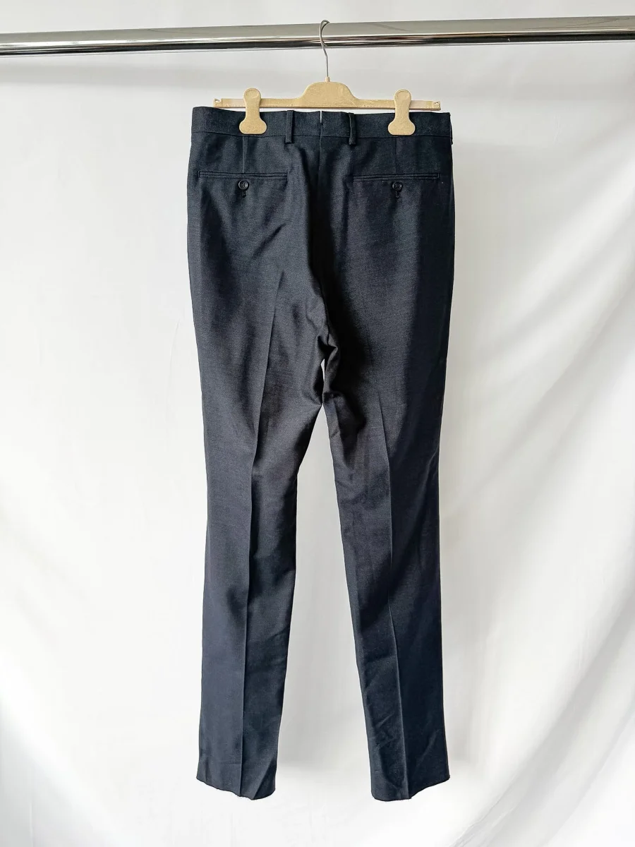 Tom Ford Navy Double Pleat Silk Woven Trousers - Imagen 3