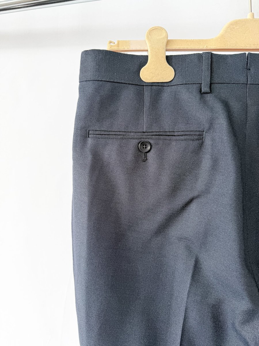 Tom Ford Navy Double Pleat Silk Woven Trousers - Imagen 6
