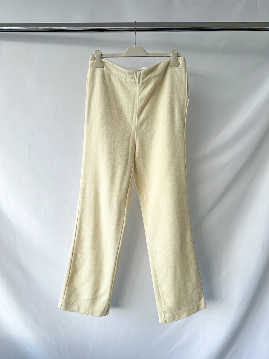 CO Collections Cream Straight Leg Trousers - Imagen 2