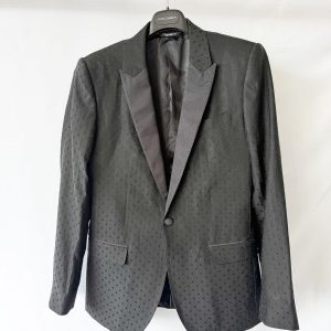 Dolce And Gabbana Black Spotted Evening Blazer