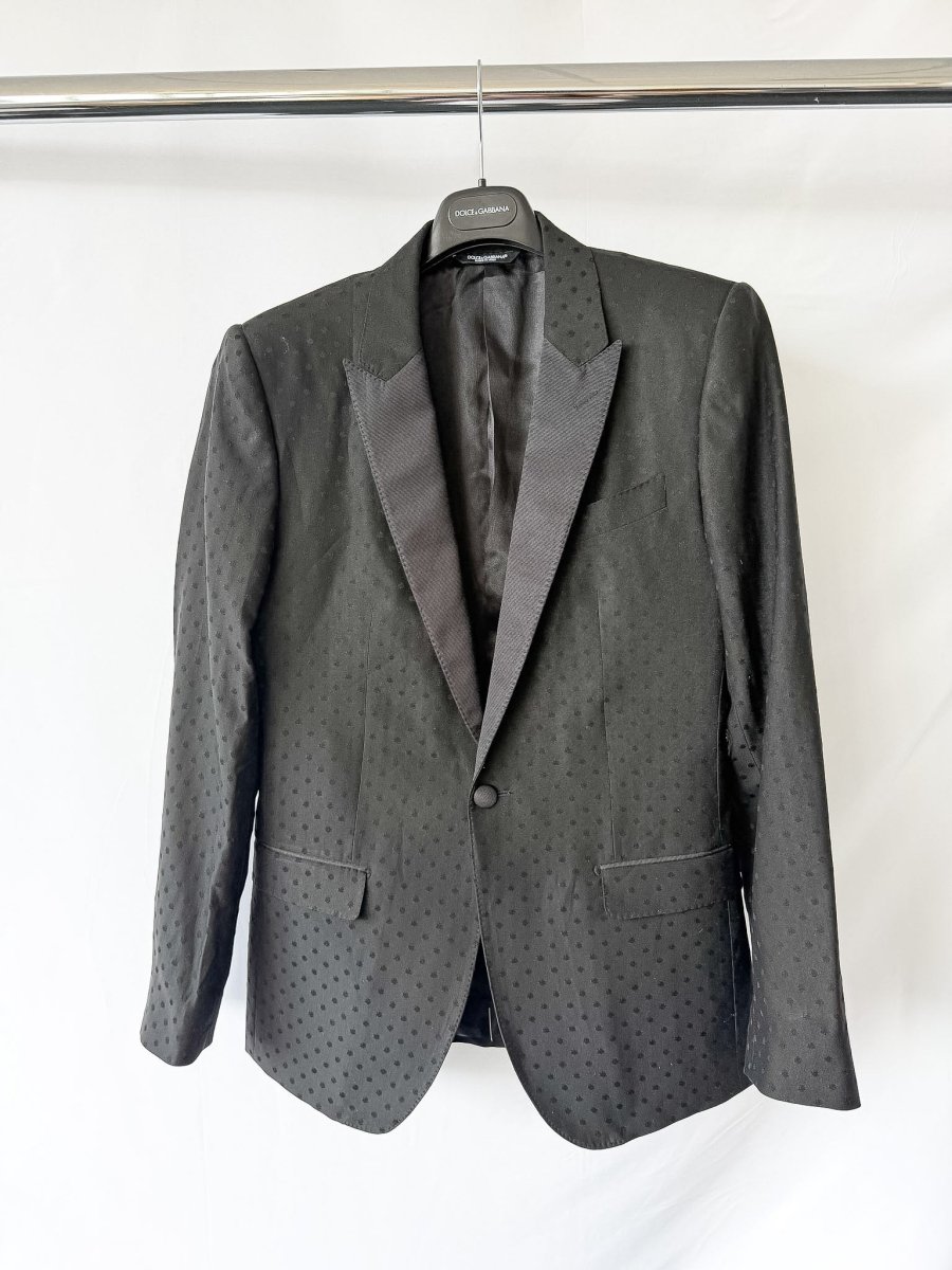 Dolce And Gabbana Black Spotted Evening Blazer - Imagen 2