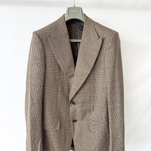 Tom Ford Atticus Textured Wool Blazer Camel Brown