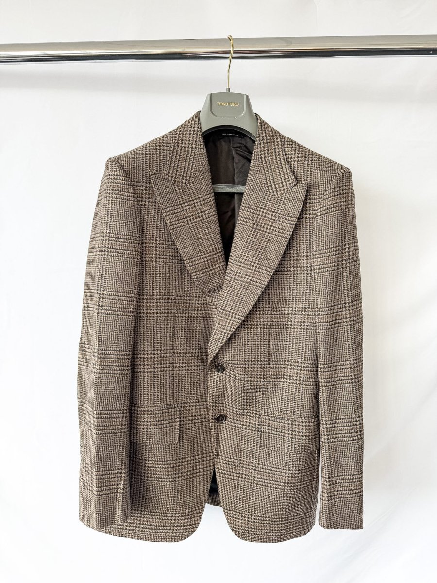 Tom Ford Atticus Textured Wool Blazer Camel Brown - Imagen 4