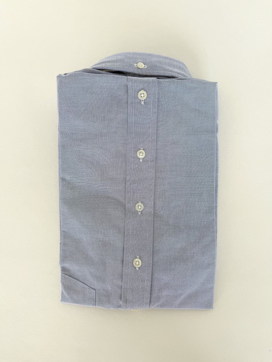 Drake's Plain Blue Oxford Shirt - Imagen 5