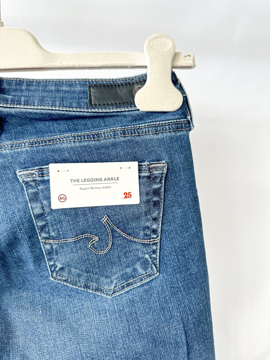 AG Jeans Denim Super Skinny Ankle Legging Blue Jeans - Imagen 8