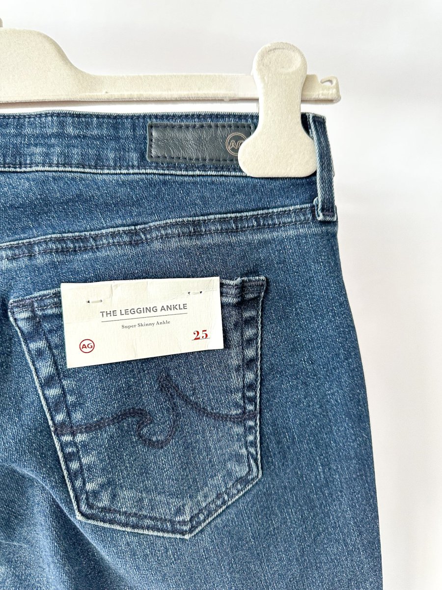 AG Jeans Denim Super Skinny Ankle Legging Dark Blue Jeans - Imagen 6