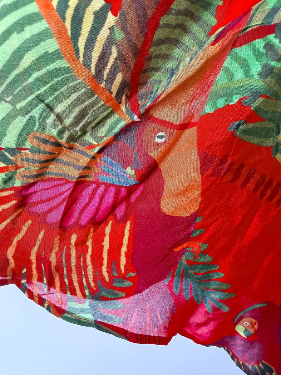 Farm Rio Red Forest Birds Belted Midi-Dress - Imagen 9