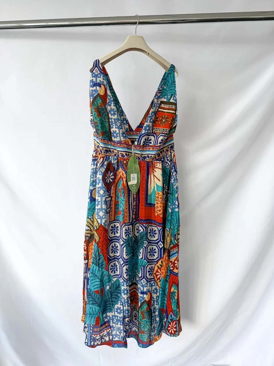 Farm Rio Forest Tiles V Neck Midi Dress - Imagen 7