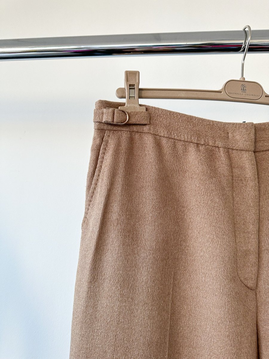 Gabriela Hearst Silk Vesta Brushed Caramel Brown Straight Leg Trousers - Imagen 3