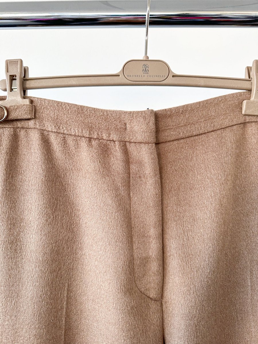 Gabriela Hearst Silk Vesta Brushed Caramel Brown Straight Leg Trousers - Imagen 4