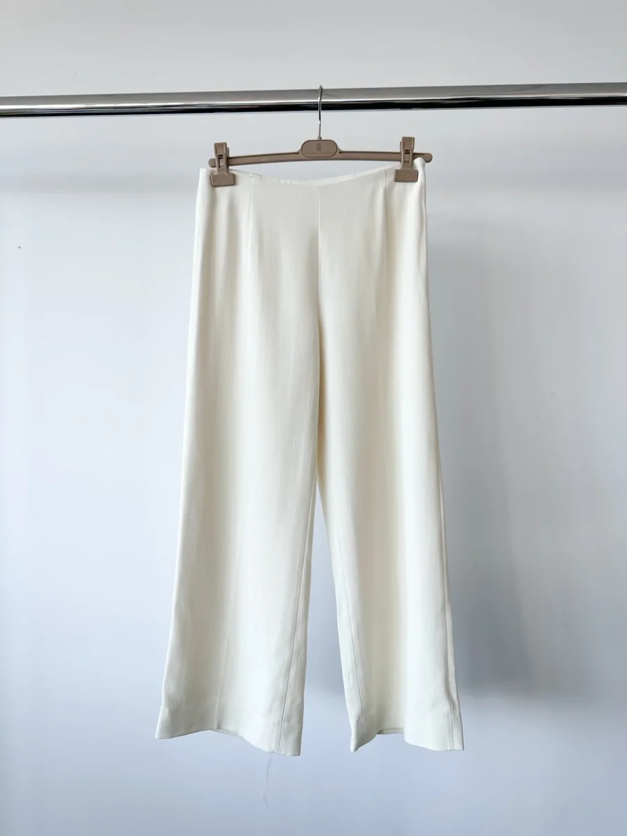 Toteme Clean White Wide Leg Trousers - Imagen 2