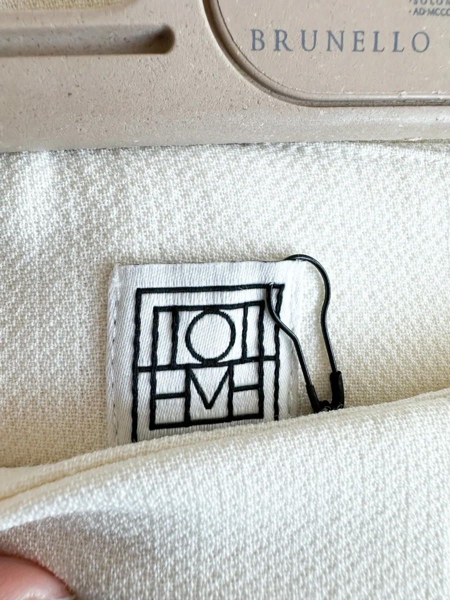 Toteme Clean White Wide Leg Trousers - Imagen 7