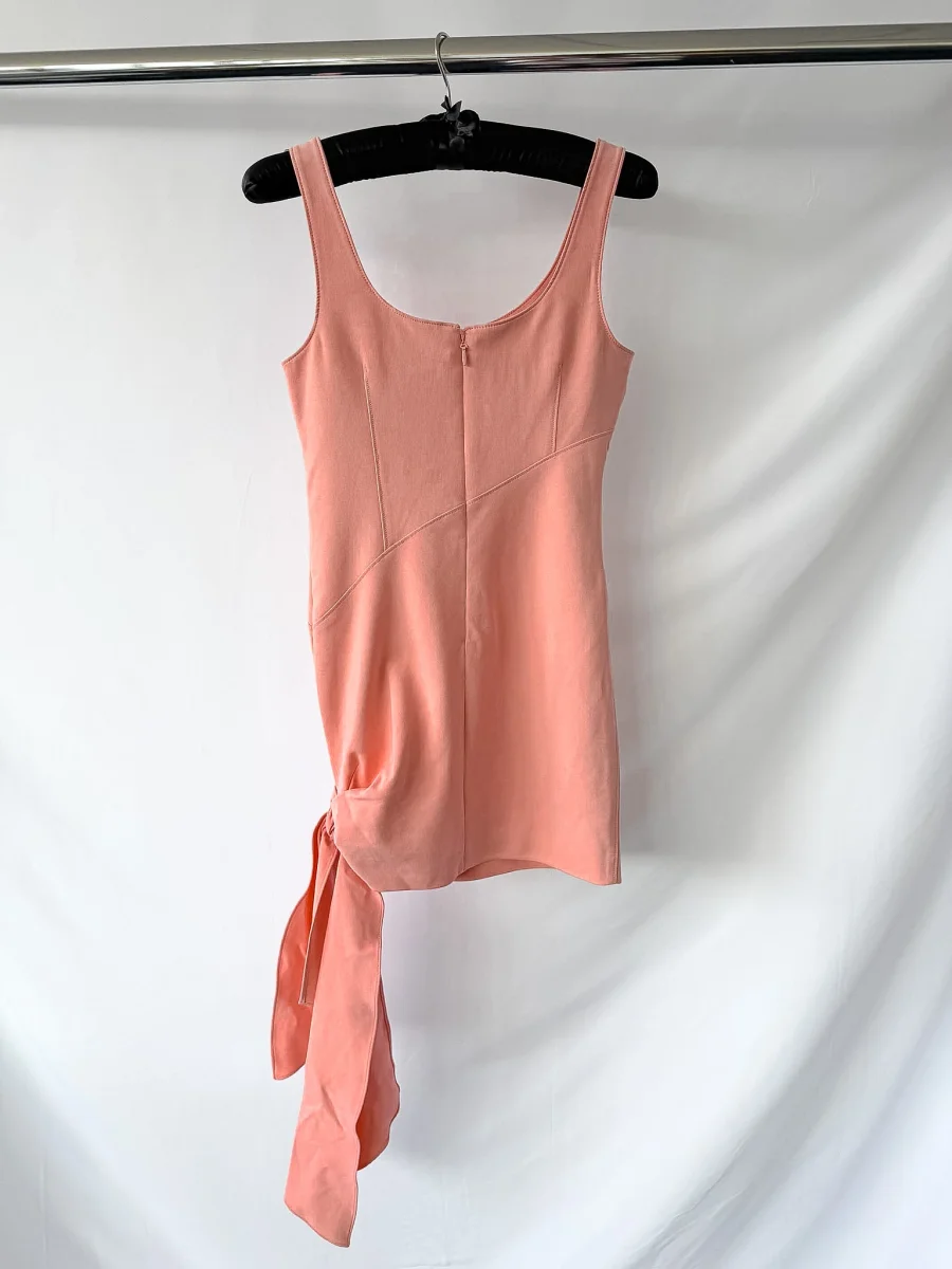 Cinq A Sept Pink Sharon Knotted Crepe Mini Dress - Imagen 8