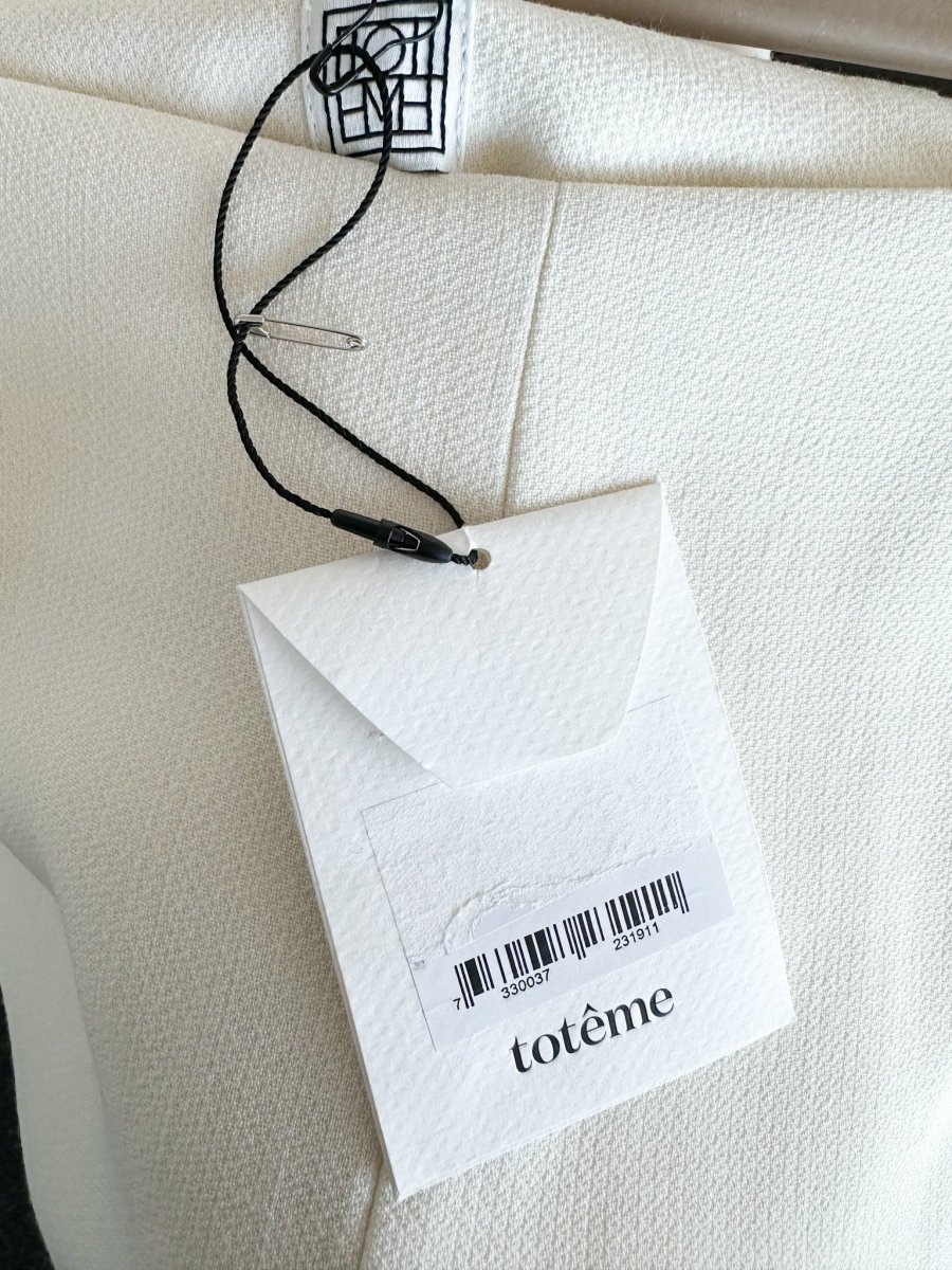Toteme Clean White Wide Leg Trousers - Imagen 8