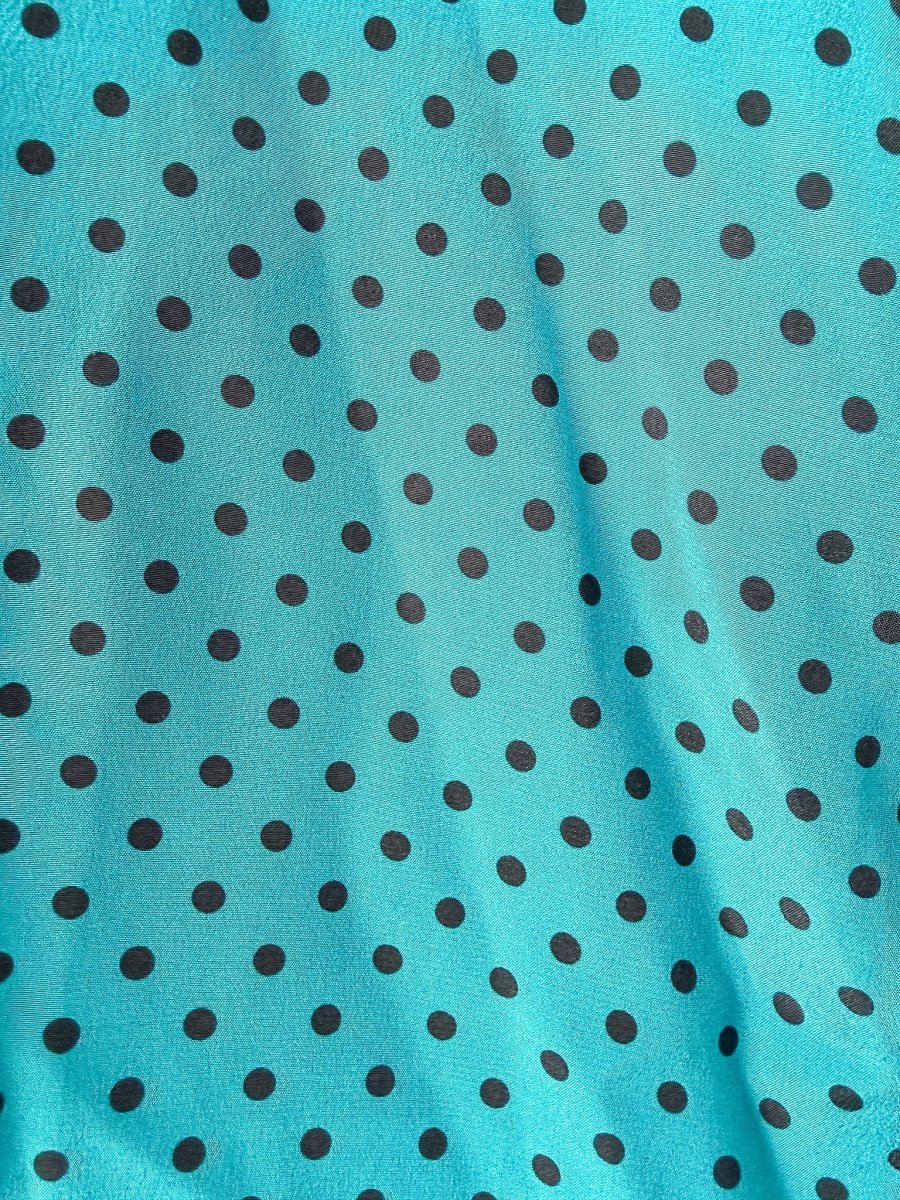 Alessandra Rich Blue Polka Dot Puff Sleeve Mini Dress - Imagen 8