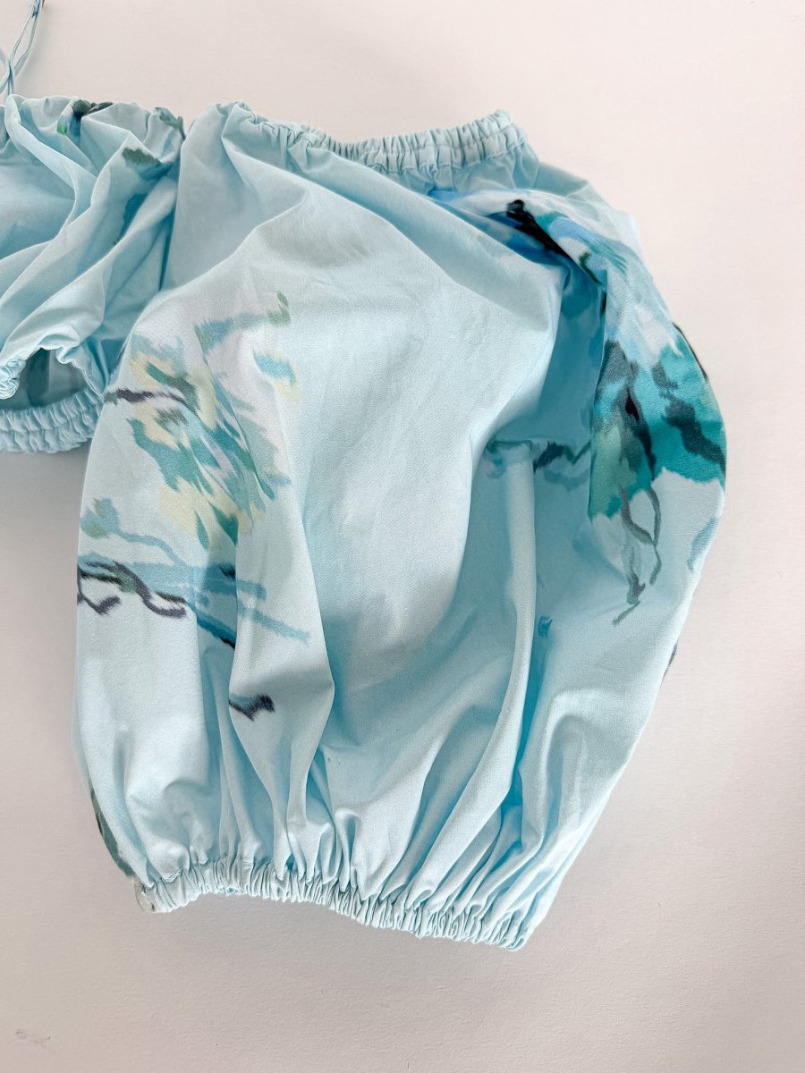Zimmermann Off Shoulder Floral Lightburst Crop Top - Imagen 7