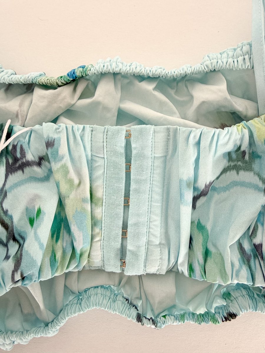 Zimmermann Off Shoulder Floral Lightburst Crop Top - Imagen 9