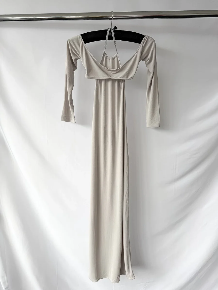 Jacquemus La robe Nodi knotted Light Grey Cut Out Dress - Imagen 5