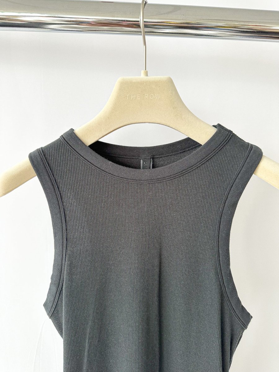 Skims Black Rib Knit Stretch Tank Mini Dress - Imagen 5