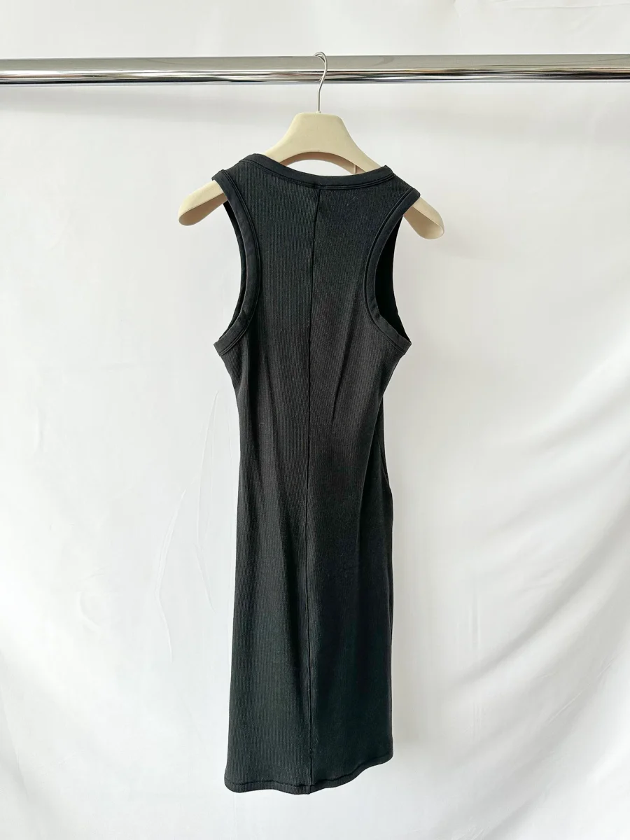 Skims Black Rib Knit Stretch Tank Mini Dress - Imagen 4