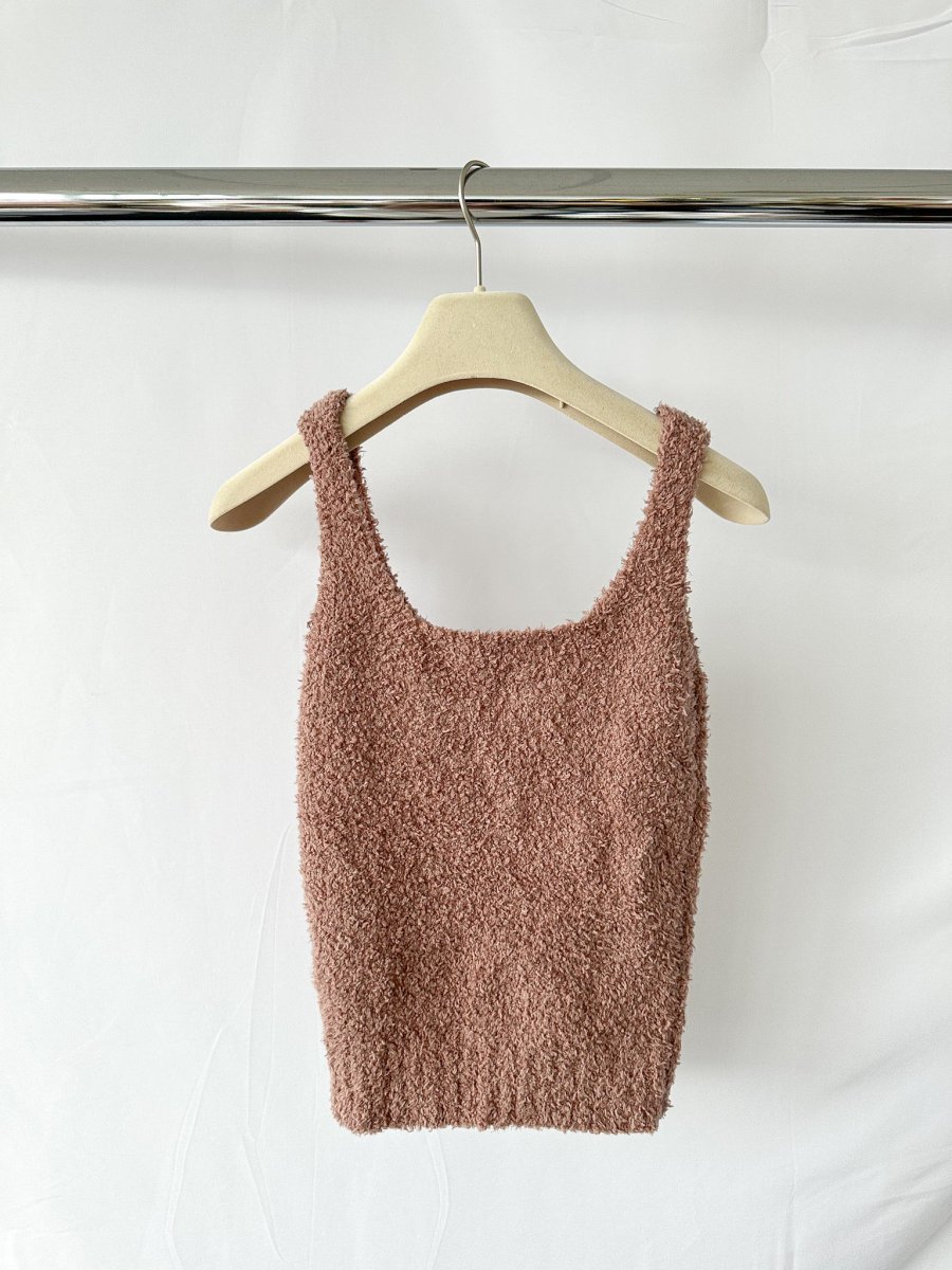 Skims Cozy Bouclé Teddy Sleeveless Vest Top - Imagen 8