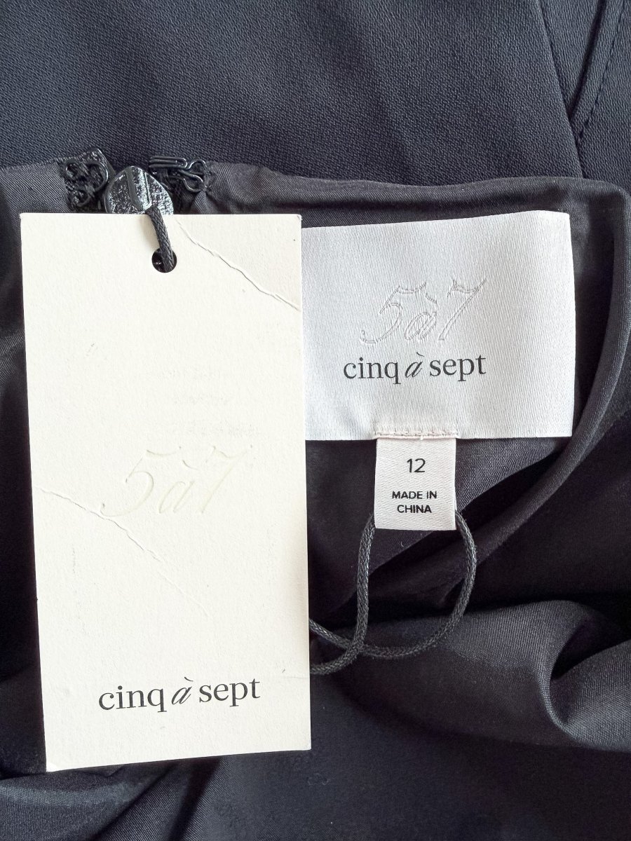 Cinq À Sept Black Adria Cutout Stretch-Crepe Midi Dress - Imagen 6