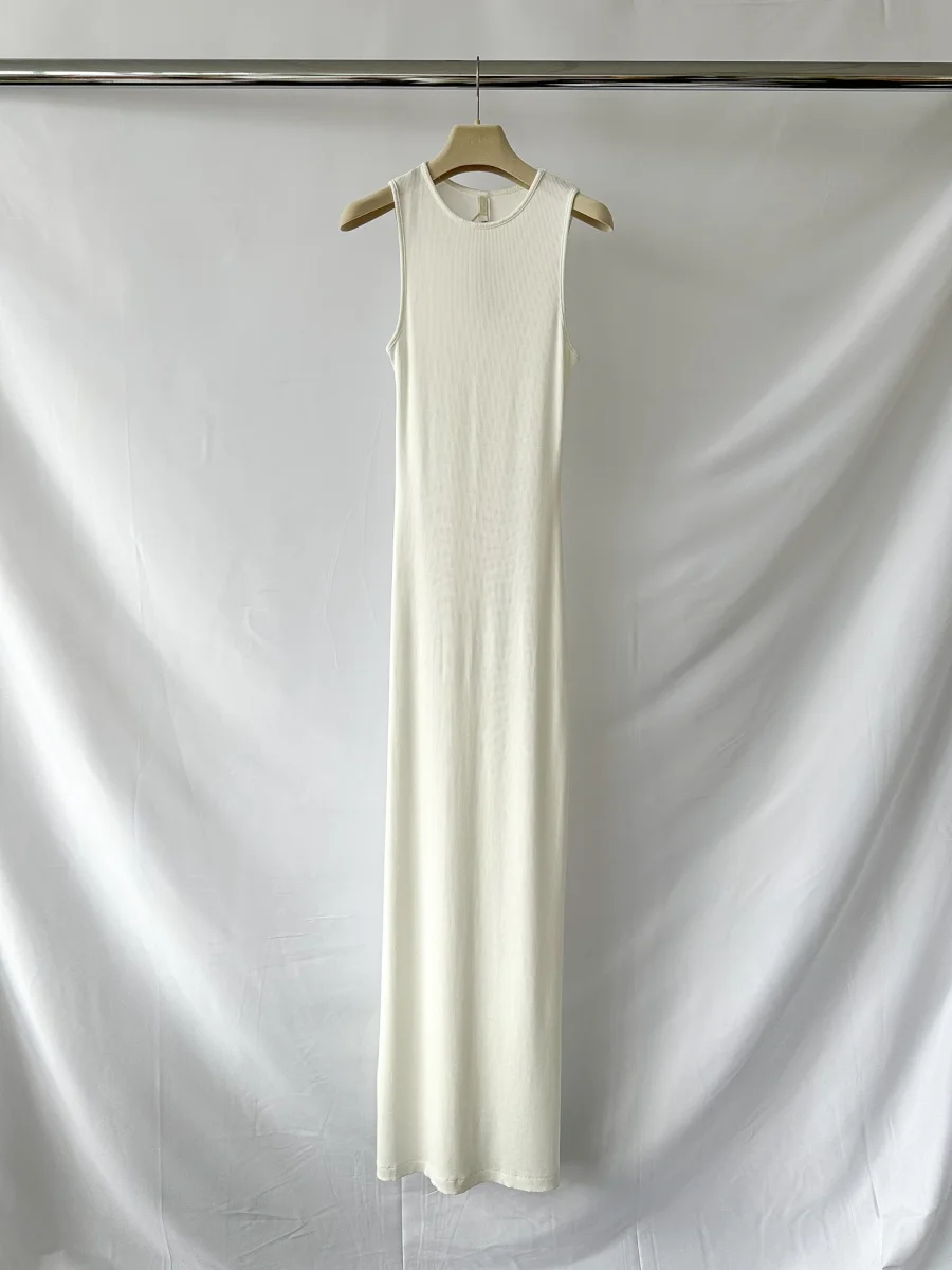 Skims Soft Lounge White Ribbed Knit Sleeveless Dress - Imagen 3