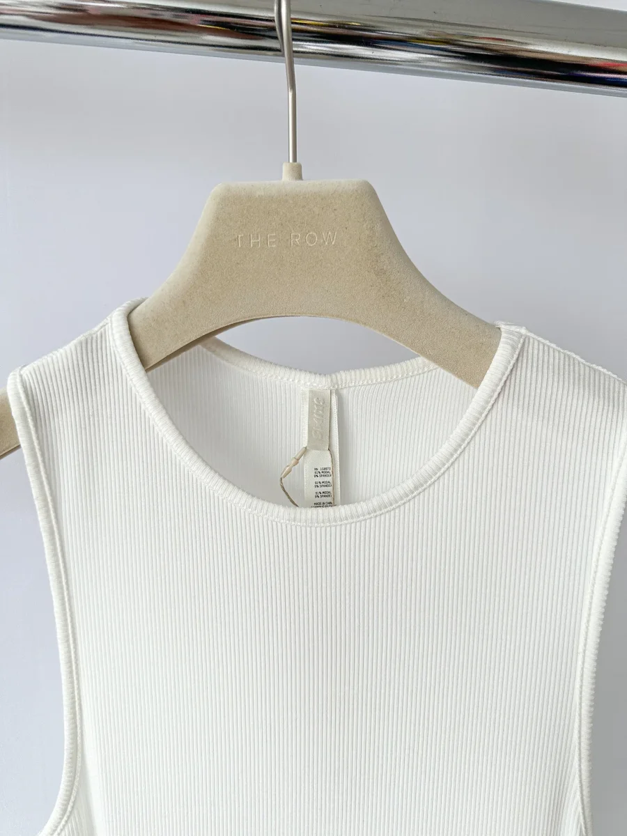 Skims Soft Lounge White Ribbed Knit Sleeveless Dress - Imagen 4
