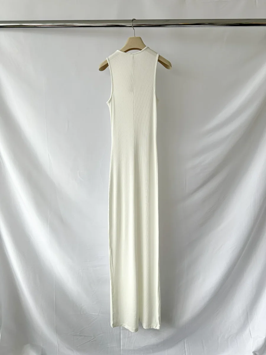 Skims Soft Lounge White Ribbed Knit Sleeveless Dress - Imagen 6