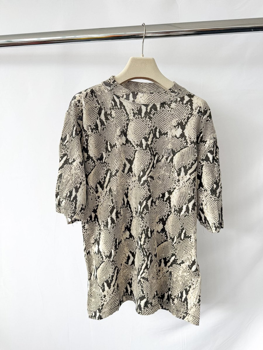Anine Bing Avi Washed Python Tee Top - Imagen 3
