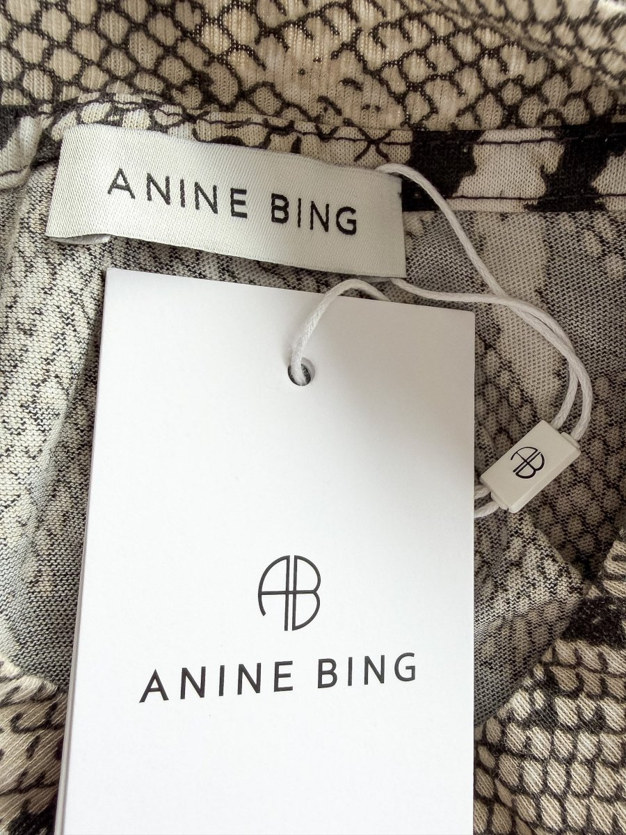 Anine Bing Avi Washed Python Tee Top - Imagen 4