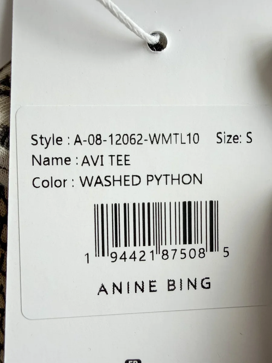 Anine Bing Avi Washed Python Tee Top - Imagen 5