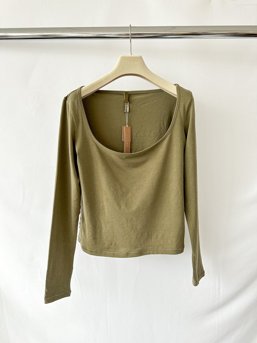 Skims Khaki Green New Vintage Long Sleeve T-Shirt Top - Imagen 6