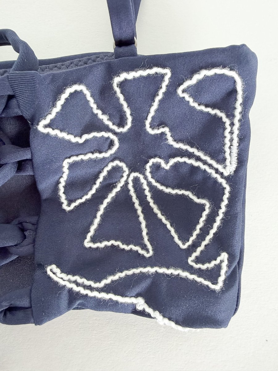 Agua Bendita Blue Embroidered Brietta Bikini Top - Imagen 9