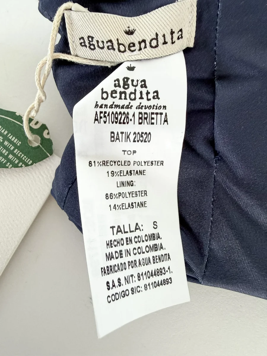 Agua Bendita Blue Embroidered Brietta Bikini Top - Imagen 5